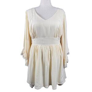 ModCloth Buttercup Belle Lace Sleeve Fairy Whimsy Romantic Cream Boho Dress 4X